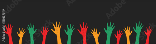 Background design for Black History Month with red, yellow and green ornaments. Design for Black History Month campaign.