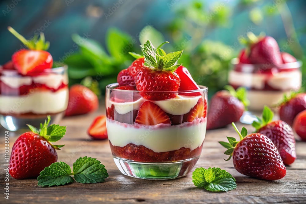 Indulge in a Double Exposure Delight: Artistic Dessert Composition Featuring Fresh Strawberries, Cream Cheese, and Strawberry Jam for Culinary Illustrations Indulge in a Double Exposure Delight: Artistic Dessert Composition Featuring Fresh Strawberries, Cream Cheese, and Strawberry Jam for Culinary Illustrations