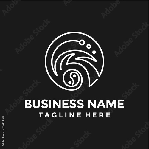 abstract logo design concept yin and yang symbol