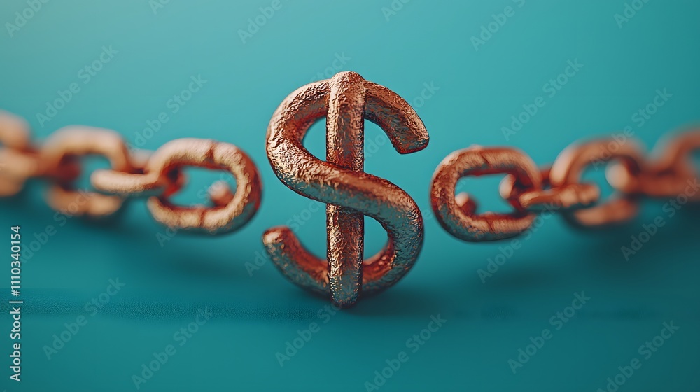 A Captivating Fusion of Wealth and Connection Through a Dynamic Dollar Sign Embedded in Chains. Psychology of Money Concept A Captivating Fusion of Wealth and Connection Through a Dynamic Dollar Sign Embedded in Chains. Psychology of Money Concept