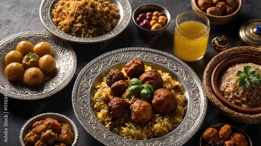 A selection of traditional Arabic cuisine perfect for Iftar during Ramadan A selection of traditional Arabic cuisine perfect for Iftar during Ramadan