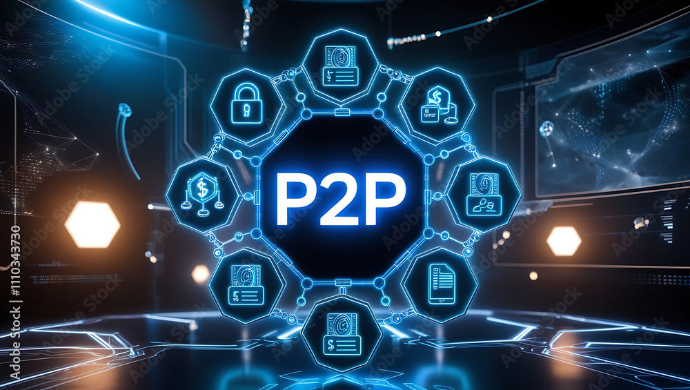 businessman pressing virtual button p2p, peer-to-peer network concept, Peer-to-peer communication, Cyber network businessman pressing virtual button p2p, peer-to-peer network concept, Peer-to-peer communication, Cyber network