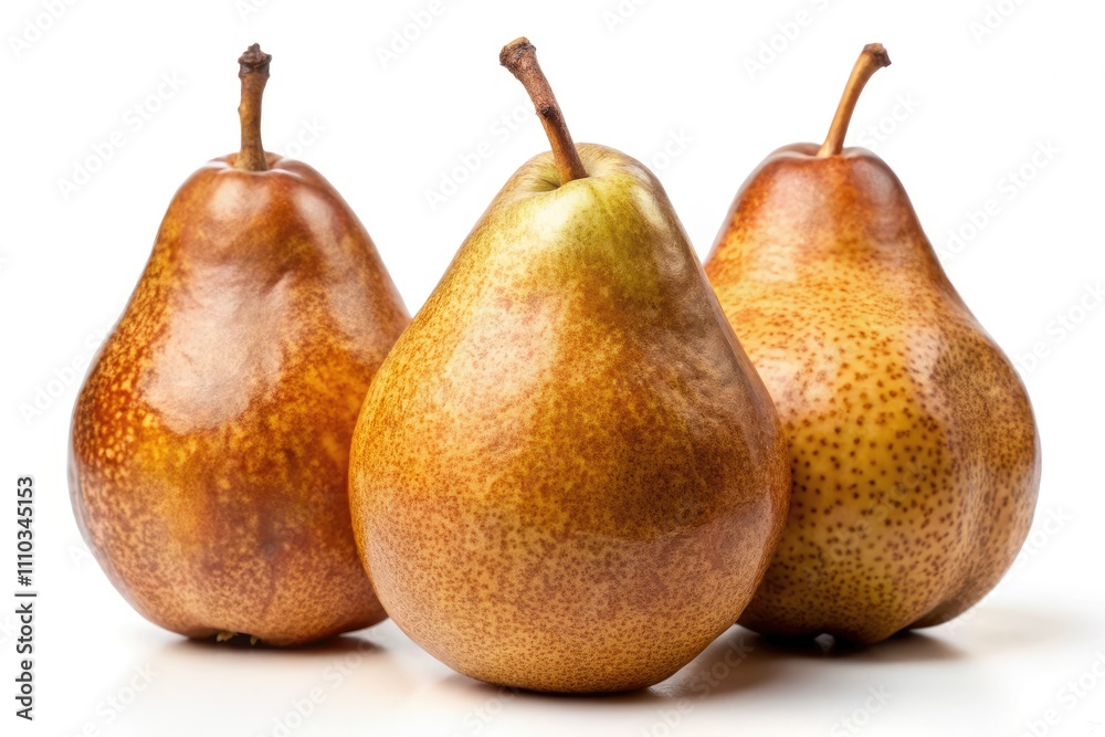 Bosc Pears Group on White Background – Close-Up Macro Photography of Kaiser Cultivar, Detailed Skin Texture, High Resolution, Isolated Fresh Brown Pears, Perfect for Food Blogs and Recipes Bosc Pears Group on White Background – Close-Up Macro Photography of Kaiser Cultivar, Detailed Skin Texture, High Resolution, Isolated Fresh Brown Pears, Perfect for Food Blogs and Recipes