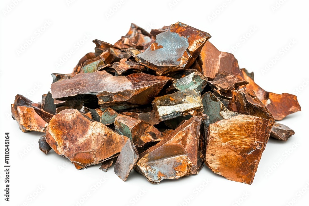 Shattered orange and brown mineral fragments. Shattered orange and brown mineral fragments.