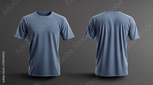 Sky blue t-shirt mockup featuring front and back views against a neutral background