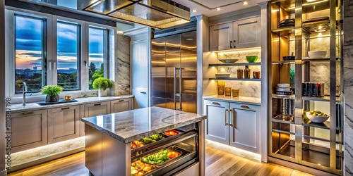 Luxurious Kitchen Dumbwaiter Lift Elevator for Efficient Food and Goods Transport in Upscale Home Interior Design