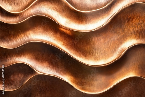 Metallic, undulating, bronze surface texture.