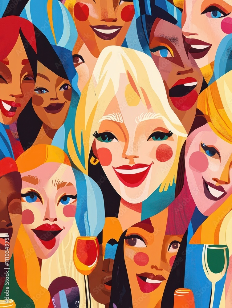 Obraz premium Happy multiracial friends having fun drinking champagne at boat party outdoor - Focus on blond girl face