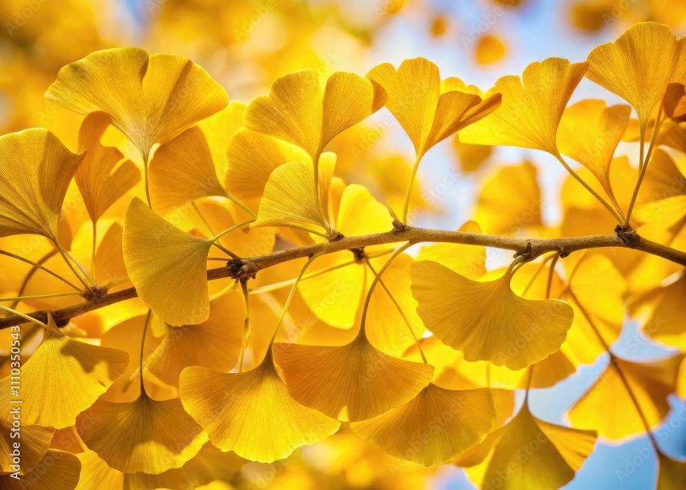 Vibrant Yellow Ginkgo Biloba Leaves Isolated on White Background for Autumn Aesthetic and Nature Photography Vibrant Yellow Ginkgo Biloba Leaves Isolated on White Background for Autumn Aesthetic and Nature Photography