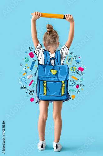 Little schoolgirl with big ...