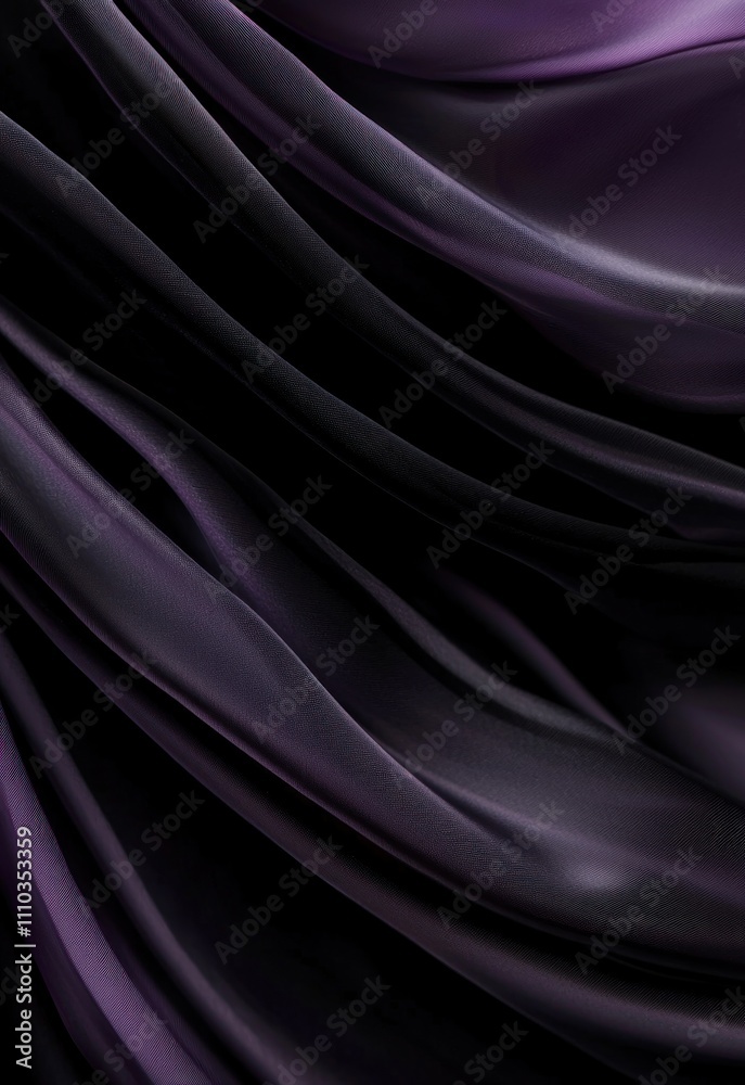 Obraz premium A moody dark abstract design with shades of black, purple, and gray, evoking a sense of elegance and drama.