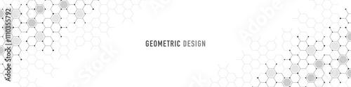 Abstract geometric background with hexagons shape pattern for banner or website header template