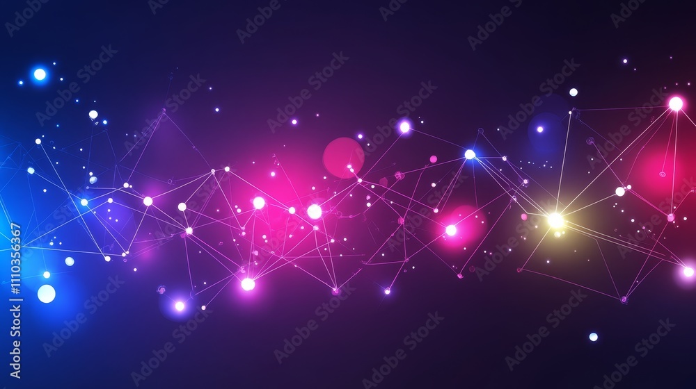 Abstract Network Connection Glowing Nodes Lines Abstract Network Connection Glowing Nodes Lines