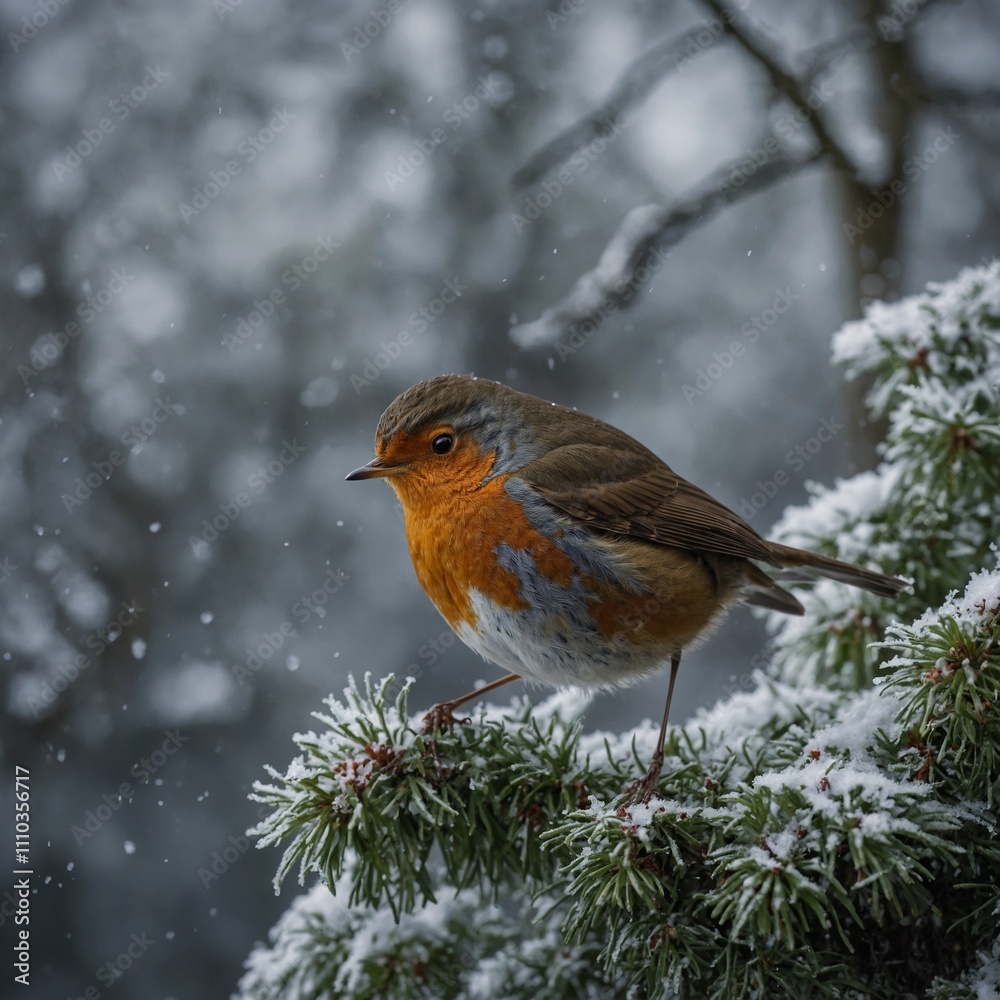 A robin mid-hop, frozen in motion with a soft garden backdrop.

