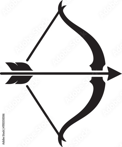 high-quality bow and arrow silhouette illustrations.