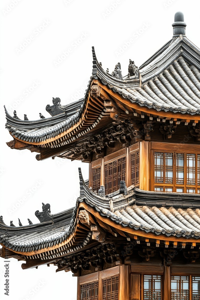 Ornate wooden structure, tiered roof, intricate details. Ornate wooden structure, tiered roof, intricate details.