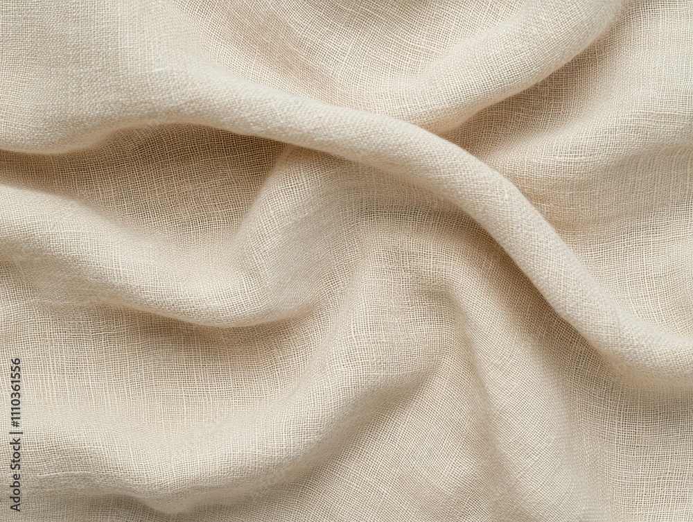 Fototapeta premium cotton, fabric, texture, plain weave, breathable, soft, smooth surface, detailed fibers, white background, minimalist, high resolution, light wrinkles, diagonal pattern, twill, pastel blue, cream colo