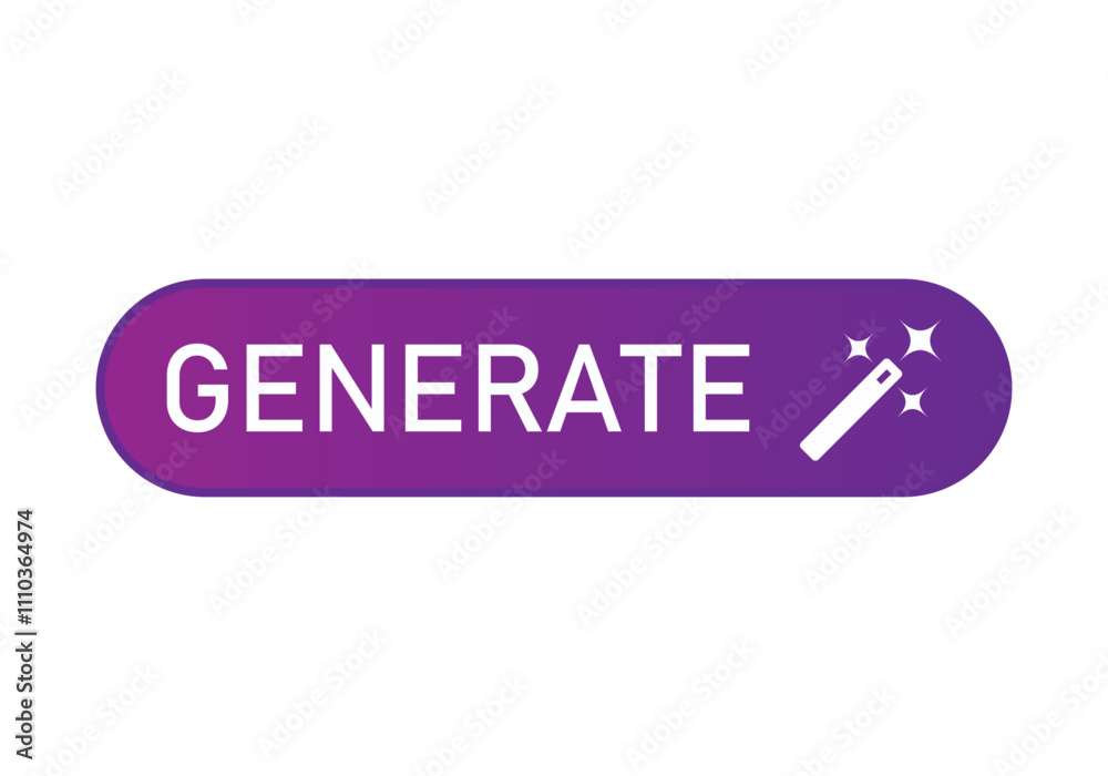 Botón morado de generar con varita mágica en programa de edición Botón morado de generar con varita mágica en programa de edición