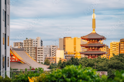 Obraz na płótnie Tokyo City skyline, Asakusa district, Japan, Asia w salonie