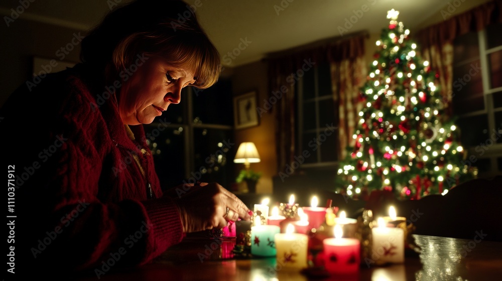 Cozy Christmas Table Decoration with Candles Cozy Christmas Table Decoration with Candles