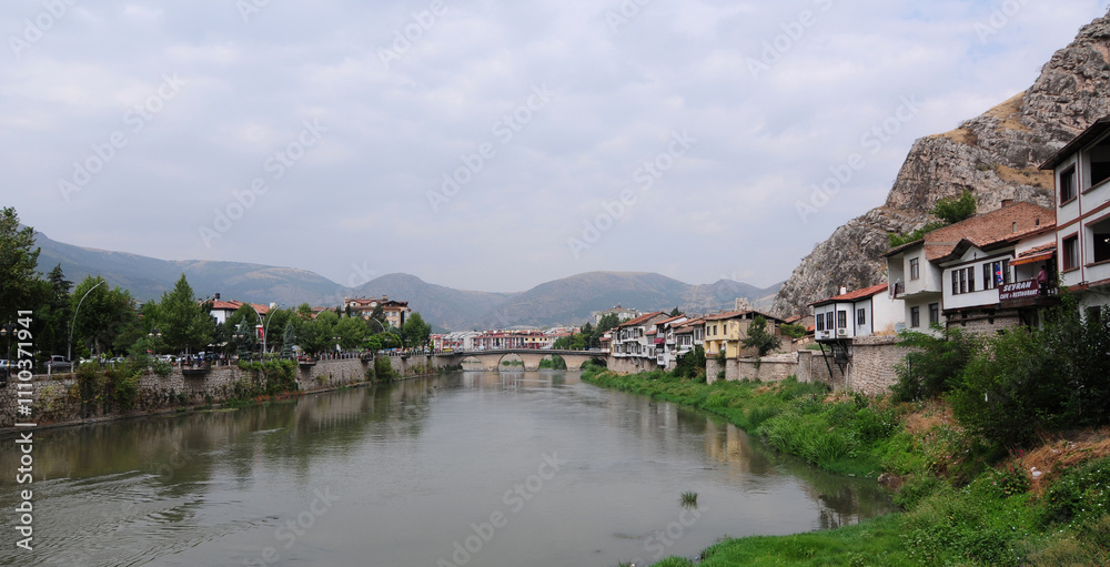 Fototapeta premium A view from Amasya, a historical city of Turkey