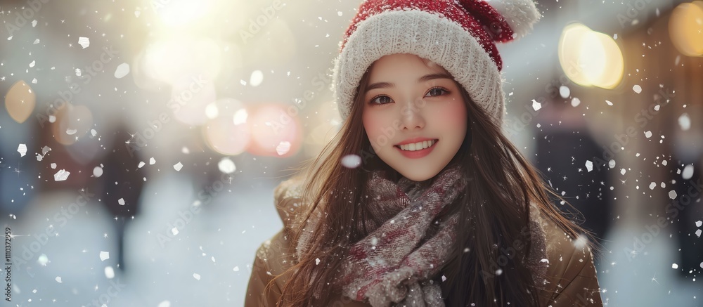 クリスマスデートを楽しむ日本人美少女 クリスマスデートを楽しむ日本人美少女