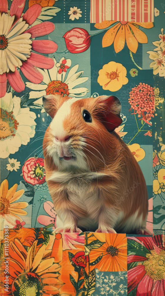 Guinea Pig Retro Vibes - Groovy Poster
