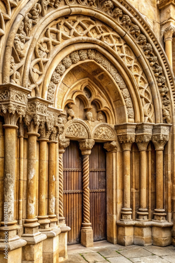 Intricate Architectural Details of a Historic Doorway in a Centuries-Old Structure. Generative AI Intricate Architectural Details of a Historic Doorway in a Centuries-Old Structure. Generative AI