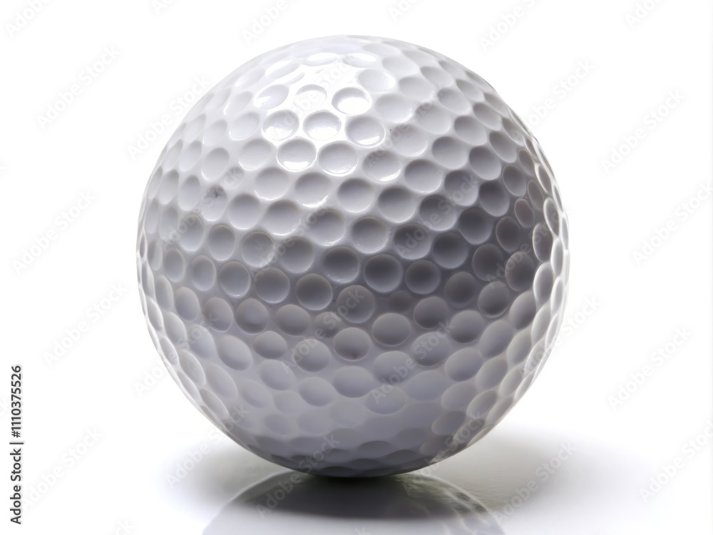 Golf Ball Placed on a Smooth White Surface With Detailed Dimples and Texture. Generative AI Golf Ball Placed on a Smooth White Surface With Detailed Dimples and Texture. Generative AI