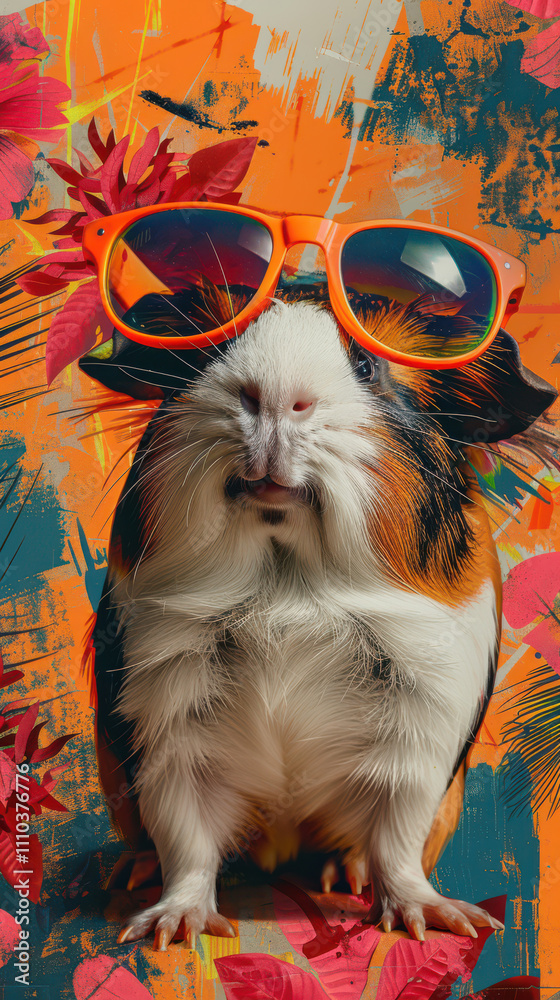Guinea Pig Retro Vibes - Groovy Poster