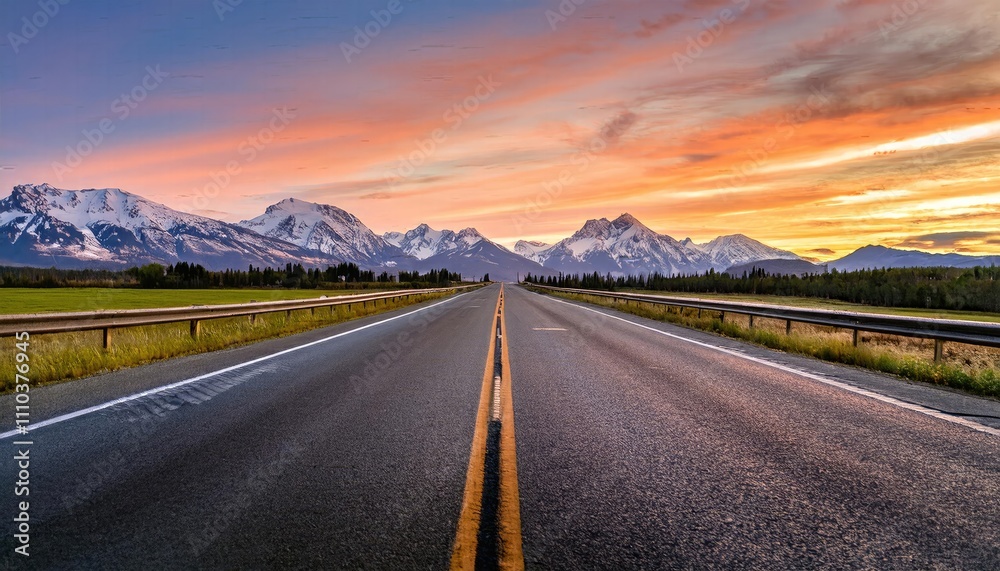 Sunset on the highway, Highway road images, Highway landscape background, highway road copy space, Sunset on the highway, Highway road images, Highway landscape background, highway road copy space,