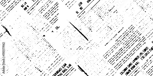 Rough vector background abstract grunge texture old vintage newspaper. Vector white and black newspaper paper grunge pattern old aged texture.	
