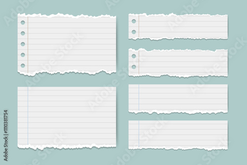 A Collection of Torn White Paper Notes for a Social Media Poster Banner.