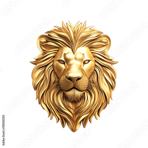 Gold Lion head emblem photo