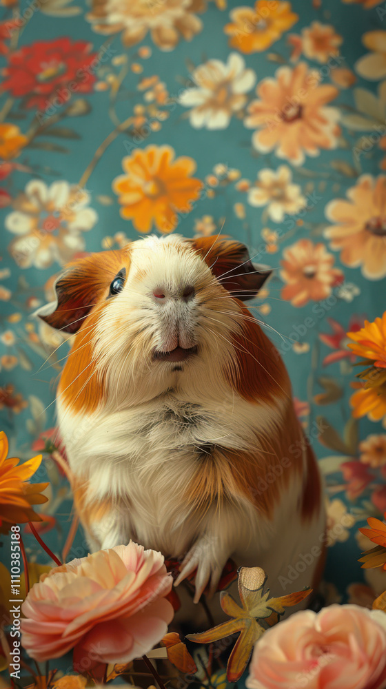Guinea Pig Retro Vibes - Groovy Poster