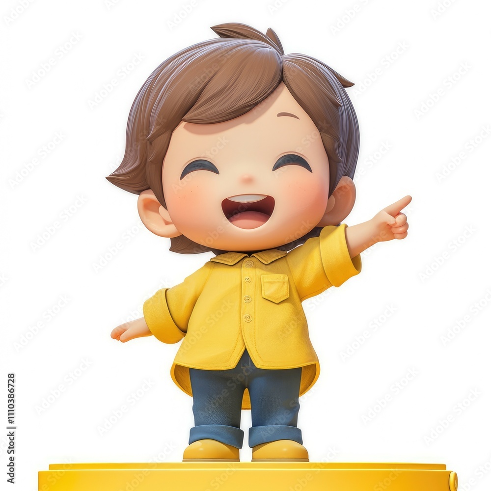 Happy cartoon boy pointing. Happy cartoon boy pointing.
