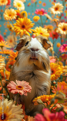 Guinea Pig Retro Vibes - Groovy Poster