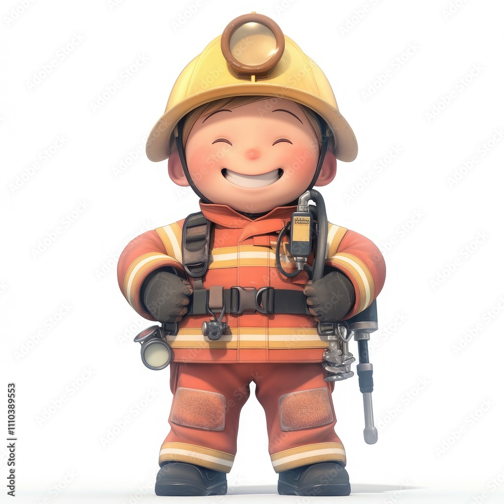 Happy cartoon firefighter. (1) Happy cartoon firefighter. (1)