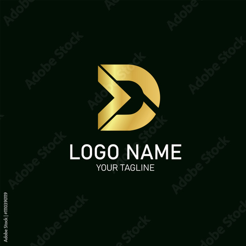 Luxury letter D logo gradient design illustration