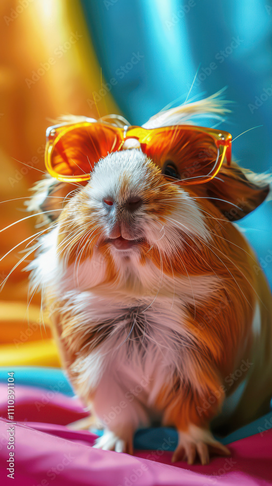 Guinea Pig Retro Vibes - Groovy Poster