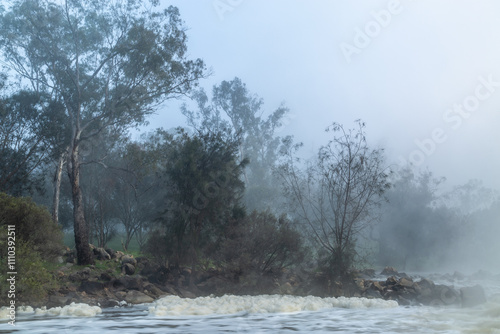 Early morning fog caresses the Avon River. photo