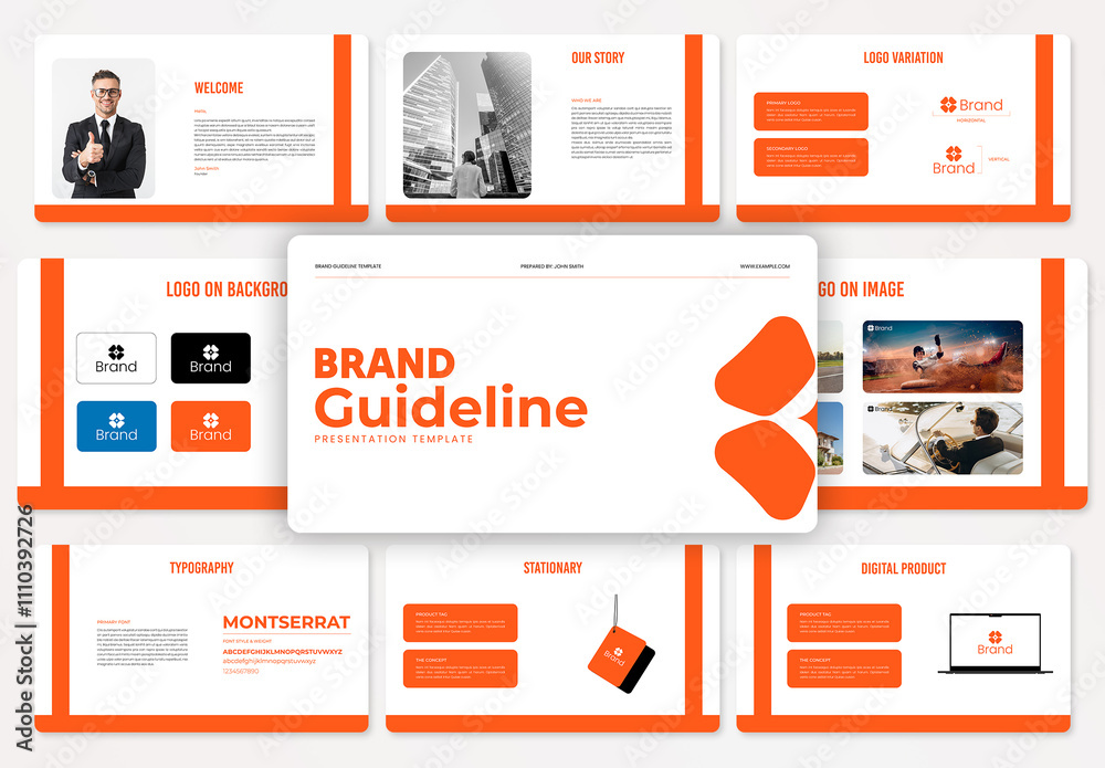Brand Guideline Presentation Template Stock Template | Adobe Stock