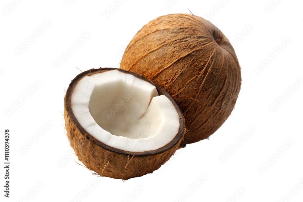 coconut cutout isolated on transparent background coconut cutout isolated on transparent background