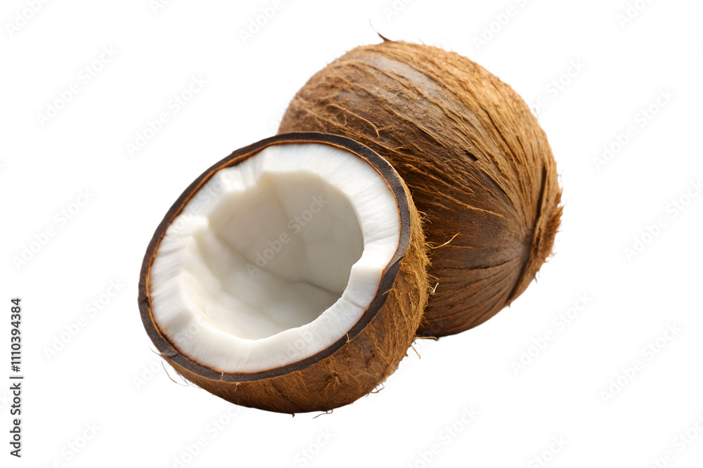 coconut cutout isolated on transparent background coconut cutout isolated on transparent background
