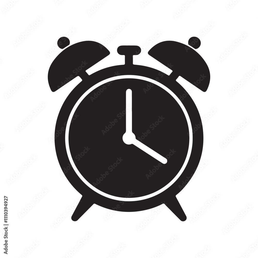 Alarm clock icon. Black Alarm clock icon on white background. Vector illustration Alarm clock icon. Black Alarm clock icon on white background. Vector illustration