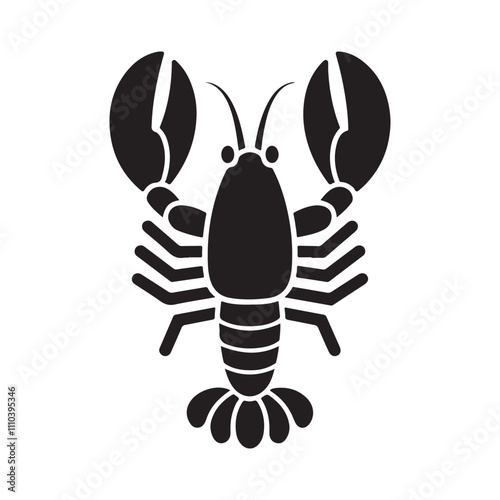 A black lobster with two claws icon