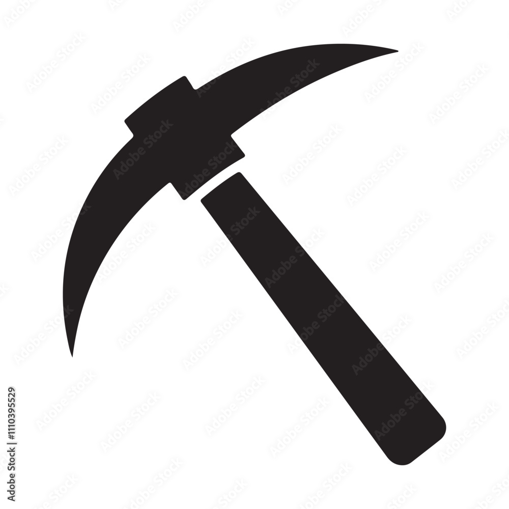 Pickaxe icon. Black Pickaxe icon on white background. Vector illustration Pickaxe icon. Black Pickaxe icon on white background. Vector illustration