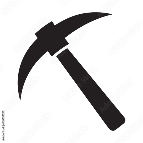 Pickaxe icon. Black Pickaxe icon on white background. Vector illustration