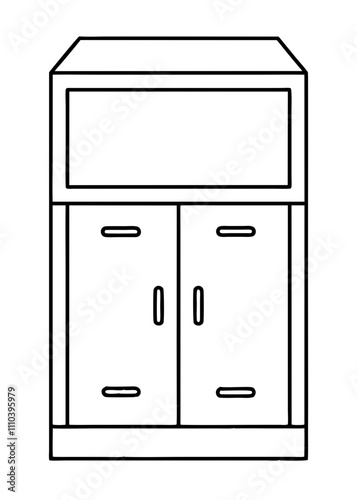 Modern Kitchen Cabinet Vector Art.