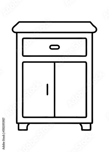 Modern Kitchen Cabinet Vector Art.